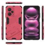 For Xiaomi Redmi Note 12 Pro China Punk Armor 2 in 1 PC + TPU Phone Case with Invisible Holder(Light Red)