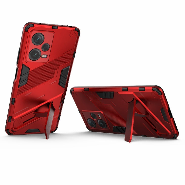 For Xiaomi Redmi Note 12 Pro+ China Punk Armor 2 in 1 PC + TPU Phone Case with Invisible Holder(Red)