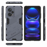 For Xiaomi Redmi Note 12 Pro+ China Punk Armor 2 in 1 PC + TPU Phone Case with Invisible Holder(Grey)