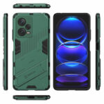 For Xiaomi Redmi Note 12 Pro+ China Punk Armor 2 in 1 PC + TPU Phone Case with Invisible Holder(Green)