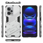 For Xiaomi Redmi Note 12 Pro+ China Punk Armor 2 in 1 PC + TPU Phone Case with Invisible Holder(White)