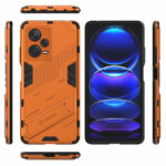 For Xiaomi Redmi Note 12 Pro+ China Punk Armor 2 in 1 PC + TPU Phone Case with Invisible Holder(Orange)