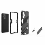 For Xiaomi Redmi Note 12 Pro+ China Punk Armor 2 in 1 PC + TPU Phone Case with Invisible Holder(Black)