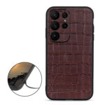 For Samsung Galaxy S23 Ultra 5G Crocodile Texture Genuine Leather Phone Case(Brown)