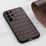 For Samsung Galaxy S23 Ultra 5G Crocodile Texture Genuine Leather Phone Case(Brown)