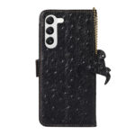 For Samsung Galaxy S23+ 5G Ostrich Pattern Genuine Leather RFID Phone Case(Black)