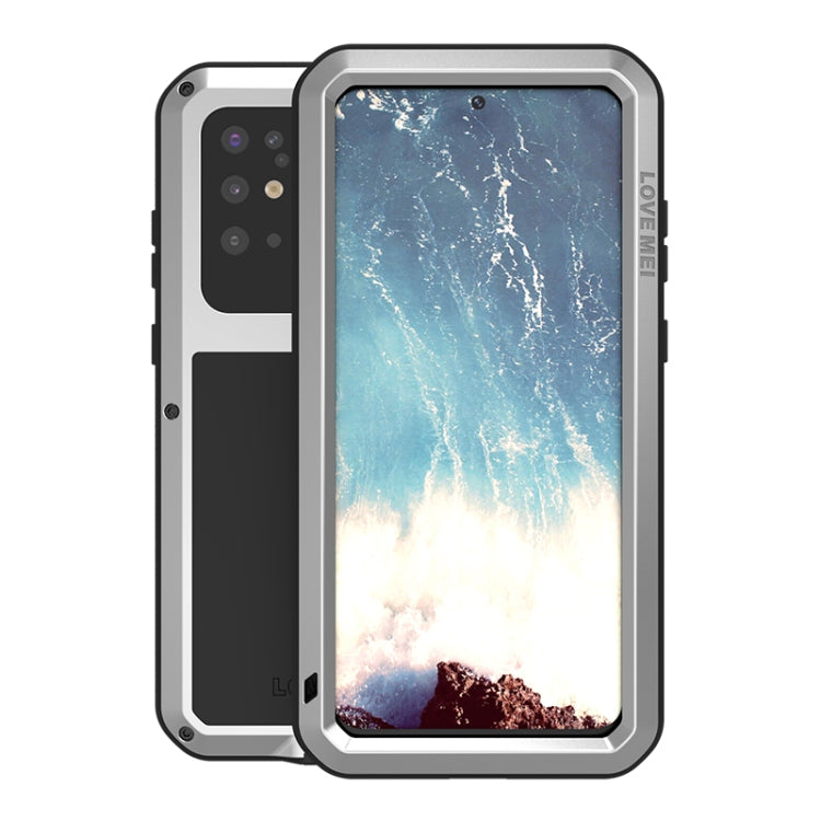 For Galaxy S20 Plus LOVE MEI Metal Shockproof Waterproof Dustproof Protective Case(Silver)