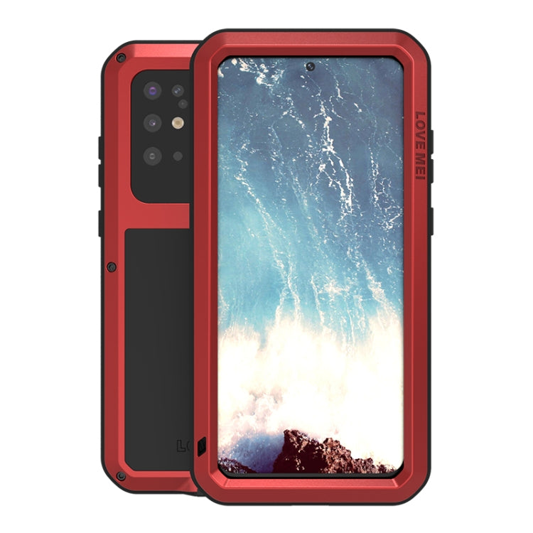 For Galaxy S20 Plus LOVE MEI Metal Shockproof Waterproof Dustproof Protective Case(Red)