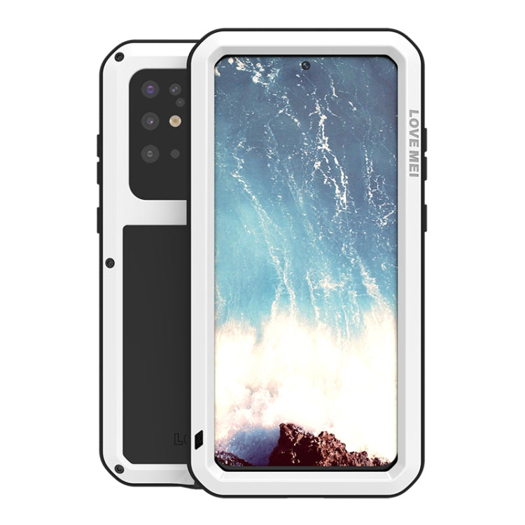 For Galaxy S20 Plus LOVE MEI Metal Shockproof Waterproof Dustproof Protective Case(White)