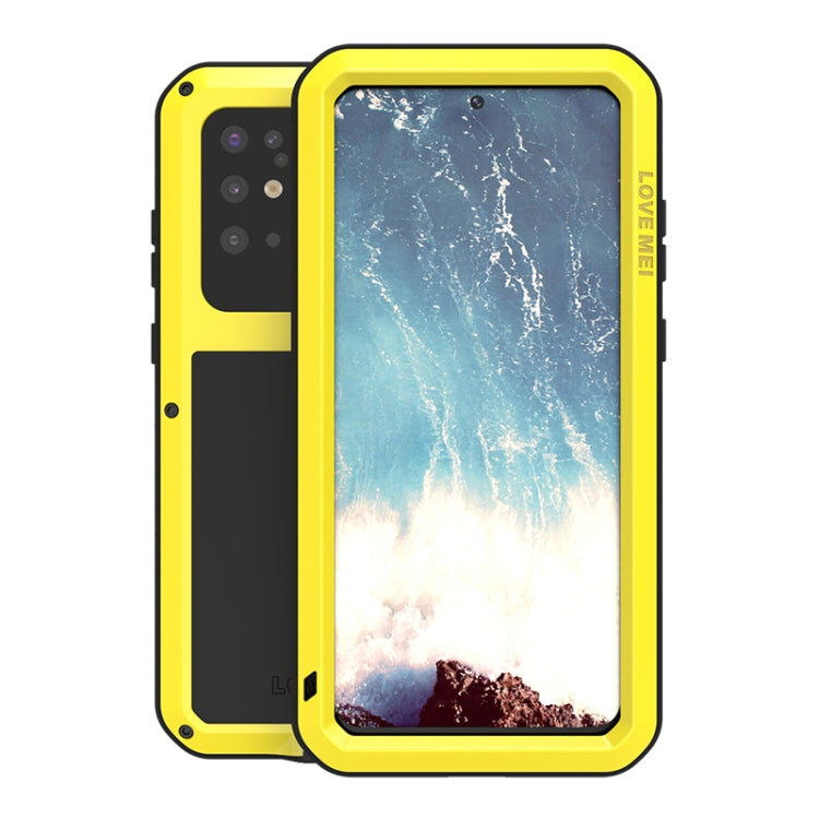 For Galaxy S20 Plus LOVE MEI Metal Shockproof Waterproof Dustproof Protective Case(Yellow)