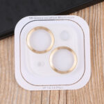 For iPhone 14 / 14 Plus 50pcs Tempered Glass CD Texture Back Camera Film(Gold)