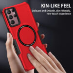 For Samsung Galaxy S22 Ultra 5G MagSafe Shockproof Armor Phone Case(Red)