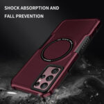 For Samsung Galaxy S22 Ultra 5G MagSafe Shockproof Armor Phone Case(Wine Red)