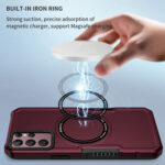 For Samsung Galaxy S22 Ultra 5G MagSafe Shockproof Armor Phone Case(Wine Red)