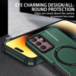 For Samsung Galaxy S22 Ultra 5G MagSafe Shockproof Armor Phone Case(Dark Green)