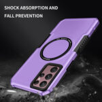 For Samsung Galaxy S22 Ultra 5G MagSafe Shockproof Armor Phone Case(Purple)