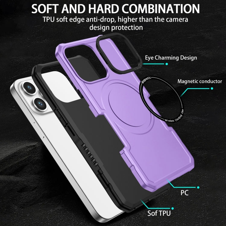 For Samsung Galaxy S22 Ultra 5G MagSafe Shockproof Armor Phone Case(Purple)