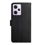 For Xiaomi Redmi Note 12 Pro+ China/12 Explorer Genuine Leather Fingerprint-proof Flip Phone Case(Black)