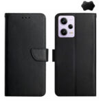 For Xiaomi Redmi Note 12 Pro+ China/12 Explorer Genuine Leather Fingerprint-proof Flip Phone Case(Black)