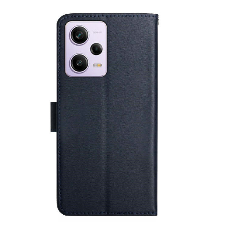 For Xiaomi Redmi Note 12 Pro+ China/12 Explorer Genuine Leather Fingerprint-proof Flip Phone Case(Blue)