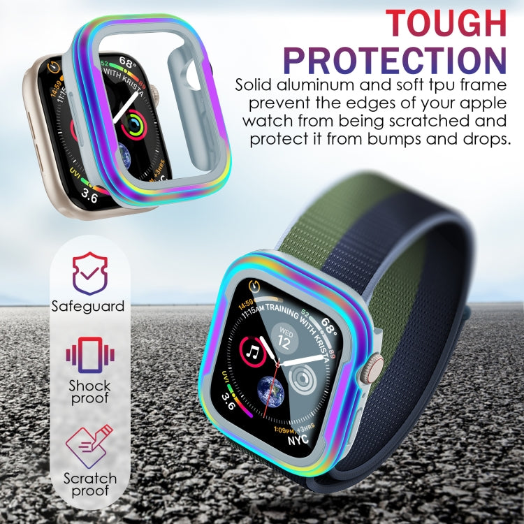 For Apple Watch Ultra 49mm Aluminum Alloy + TPU 2 in 1 Protective Case(Iridescent)