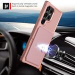 For Samsung Galaxy S23 Ultra 5G Magnetic Wallet Card Bag Leather Phone Case(Rose Gold)