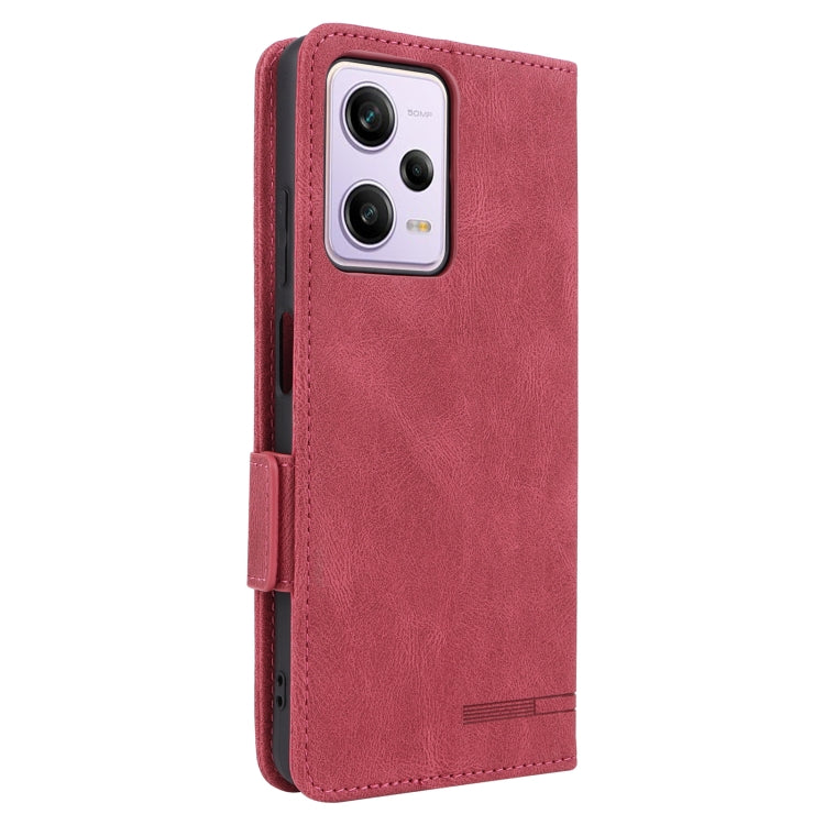 For Xiaomi Redmi Note 12 Pro China Magnetic Clasp Flip Leather Phone Case(Red)