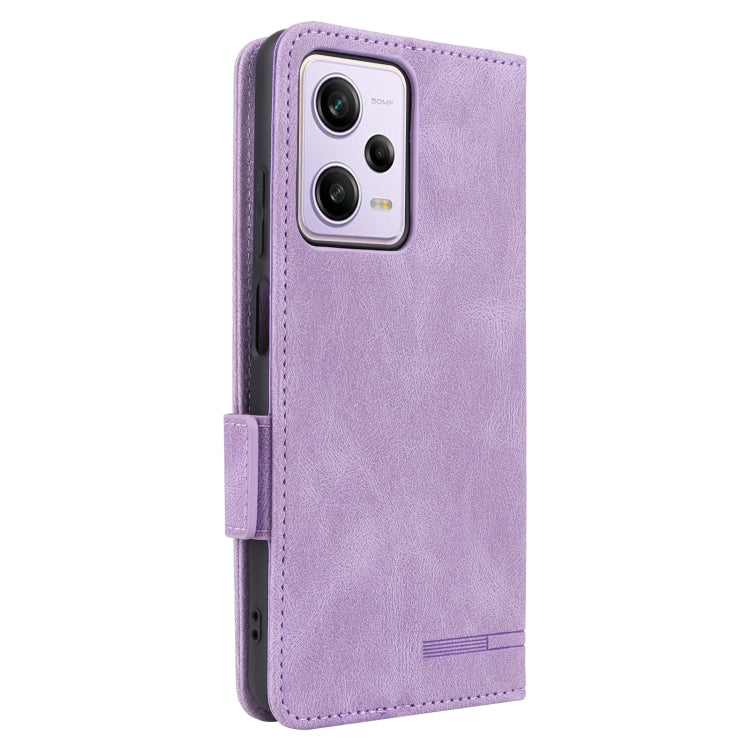 For Xiaomi Redmi Note 12 Pro China Magnetic Clasp Flip Leather Phone Case(Purple)