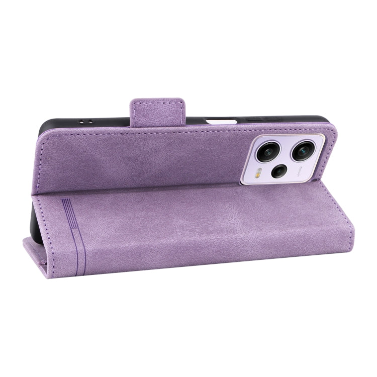 For Xiaomi Redmi Note 12 Pro China Magnetic Clasp Flip Leather Phone Case(Purple)