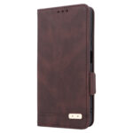 For Xiaomi Redmi Note 12 Pro China Magnetic Clasp Flip Leather Phone Case(Brown)