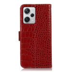 For Xiaomi Redmi Note 12 Pro+ China Magnetic Crocodile Texture Genuine Leather RFID Phone Case(Red)