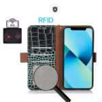 For Xiaomi Redmi Note 12 Pro+ China Magnetic Crocodile Texture Genuine Leather RFID Phone Case(Green)