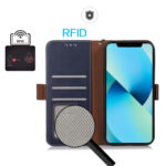 For Xiaomi Redmi Note 12 Pro+ China Magnetic Crazy Horse Texture Genuine Leather RFID Phone Case(Blue)