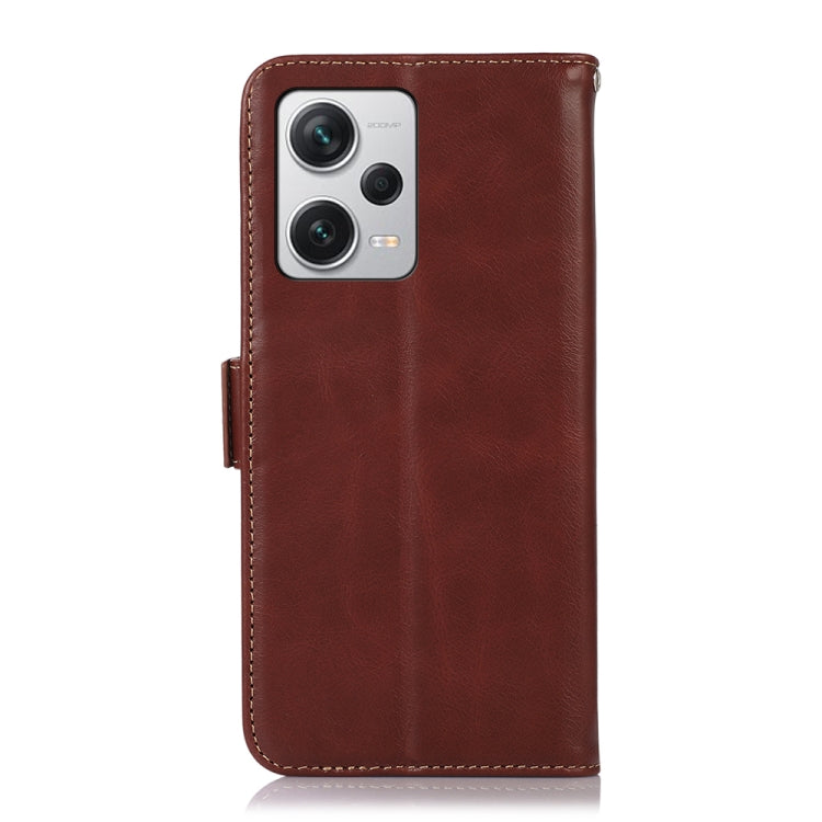 For Xiaomi Redmi Note 12 Pro+ China Magnetic Crazy Horse Texture Genuine Leather RFID Phone Case(Brown)