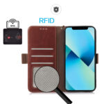 For Xiaomi Redmi Note 12 Pro+ China Magnetic Crazy Horse Texture Genuine Leather RFID Phone Case(Brown)