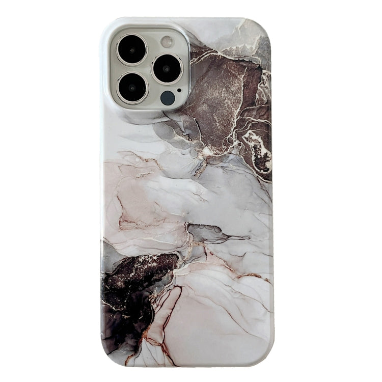 For iPhone 12 Pro Max 2 in 1 Detachable Marble Pattern Phone Case(Black White)