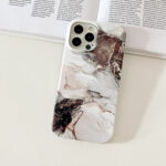 For iPhone 12 Pro Max 2 in 1 Detachable Marble Pattern Phone Case(Black White)