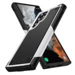 For Samsung Galaxy S22 Ultra 5G PC + TPU Shockproof Protective Phone Case(White+Black)