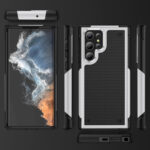 For Samsung Galaxy S22 Ultra 5G PC + TPU Shockproof Protective Phone Case(White+Black)