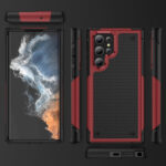 For Samsung Galaxy S22 Ultra 5G PC + TPU Shockproof Protective Phone Case(Red+Black)