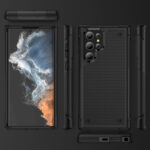 For Samsung Galaxy S22 Ultra 5G PC + TPU Shockproof Protective Phone Case(Black+Black)