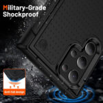 For Samsung Galaxy S22 Ultra 5G PC + TPU Shockproof Protective Phone Case(Black+Black)