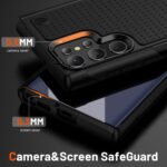 For Samsung Galaxy S22 Ultra 5G PC + TPU Shockproof Protective Phone Case(Black+Black)