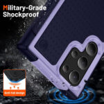 For Samsung Galaxy S22 Ultra 5G PC + TPU Shockproof Protective Phone Case(Light Purple+Sapphire Blue)