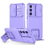 For Samsung Galaxy S23 5G Stereoscopic Holder Sliding Camshield Phone Case(Purple)