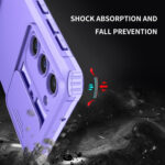 For Samsung Galaxy S23 5G Stereoscopic Holder Sliding Camshield Phone Case(Purple)