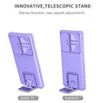 For Samsung Galaxy S23 Ultra 5G Stereoscopic Holder Sliding Camshield Phone Case(Purple)