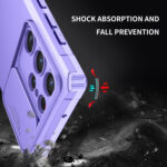 For Samsung Galaxy S23 Ultra 5G Stereoscopic Holder Sliding Camshield Phone Case(Purple)