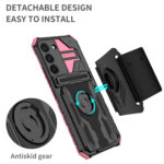 For Samsung Galaxy S23+ 5G Armor Wristband Phone Case(Pink)