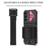 For Samsung Galaxy S23+ 5G Armor Wristband Phone Case(Pink)